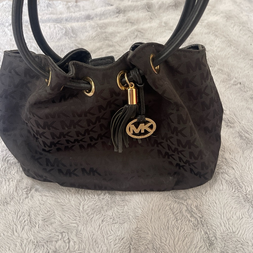 Michael Kors Charcoal Tote with Gold Details